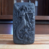 mermaid and seashells activated charcoal goatsmilk soap with tea tree jojoba and argan oils