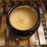 Beeswax Candle in Embossed Glass, Citrus Pine Scent