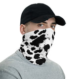 White and Black Ink Face and Neck Gaiter