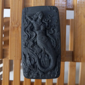 activated charcoal goats milk mermaid soap black with tea tree oil