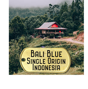 Bali Blue single origin coffee from Indonesia, native house surrounded by trees