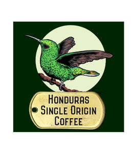 Honduras single origin coffee picture with hummingbird