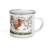 Midsummer Fairy enamel cup white background handle on right