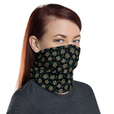 Embroidered Daisy Print Face and Neck Gaiter