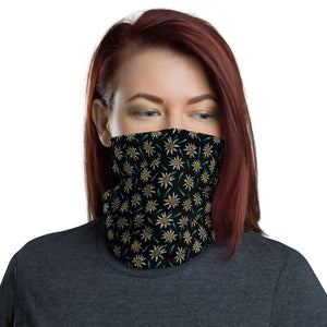 Embroidered Daisy Print Face and Neck Gaiter