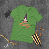 pumpkin gnome the trickster green tshirt with wrapped candy 