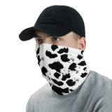 White and Black Ink Face and Neck Gaiter