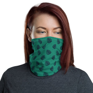 Green Tropical Leaves Face and Neck Gaiter
