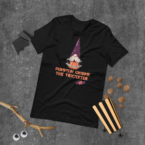 pumpkin gnome the trickster lilac tshirt with wrapped candy 