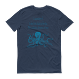 Blue octopus on dark blue short sleeved tshirt