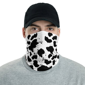 White and Black Ink Face and Neck Gaiter