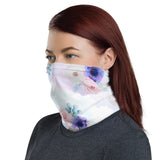 Pink and Blue Floral Face and Neck Gaiter