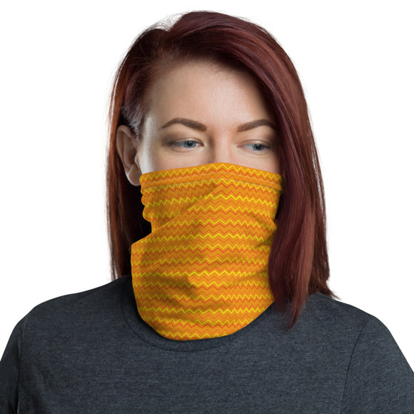 Orange and Yellow Zig Zag Face and Neck Gaiter