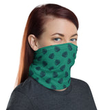 Green Tropical Leaves Face and Neck Gaiter