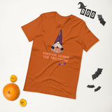pumpkin gnome the trickster orange tshirt with wrapped candy 