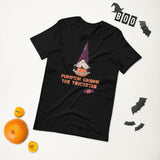 pumpkin gnome the trickster black tshirt with wrapped candy 