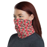 Hot Pink Hibiscus Face and Neck Gaiter