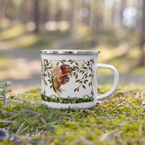 Midsummer Fairy enamel cup white background