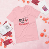 Bee my valentine pink shirt with cute bee with heart shaped wings