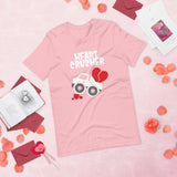Heart Crusher pink tshirt with lifted truck crushing hearts
