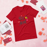 Bee mine cute tshirt with bee and hearts red valentines day shirt