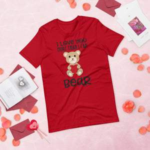 bear holding a heart soft cream colored tshirt