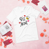 Bee mine cute tshirt with bee and hearts white valentines day shirt