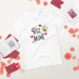 Bee mine cute tshirt with bee and hearts white valentines day shirt