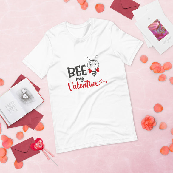 Bee my valentine whirt shirt with cute bee with heart shaped wings